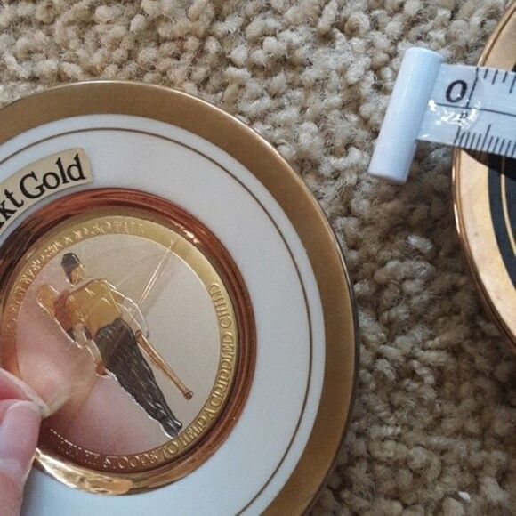 Art of Chokin 24KT Gold Edged Decorative Set black white plate mini vintage - Picture 11 of 16